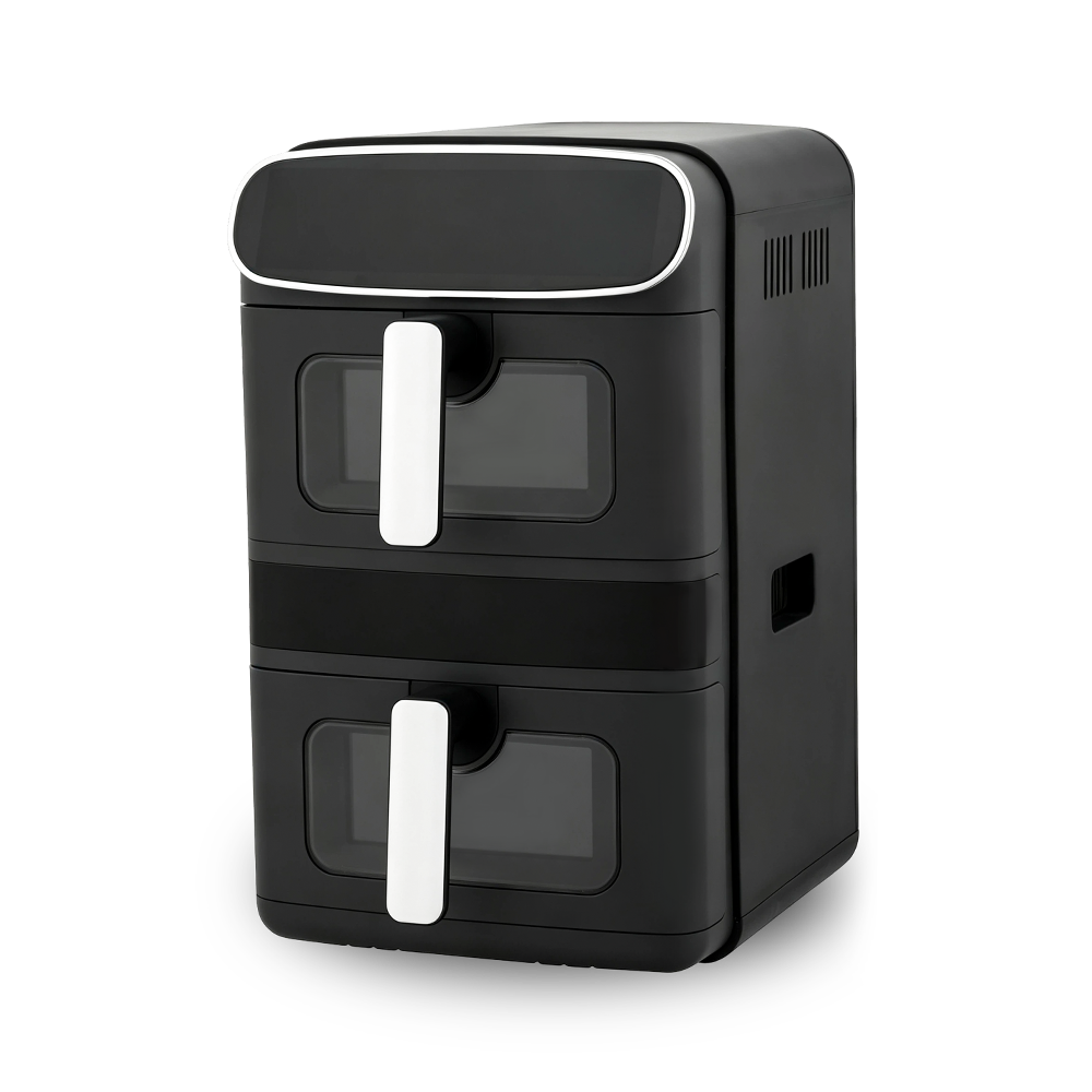 Freidora de aire visible de doble pila con motor BLDC